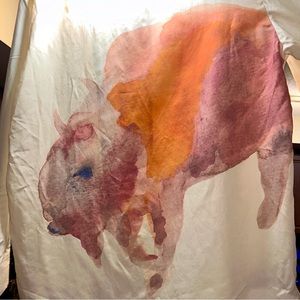 Jil Sander off white Silk and Cotton Bison Shirt